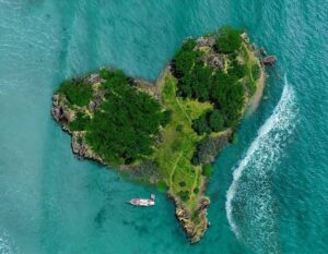 Heart-shaped island